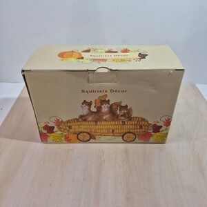 Cracker Barrel Squirrels Decor Fall Harvest Corn Cob Wagon Figurine 494912